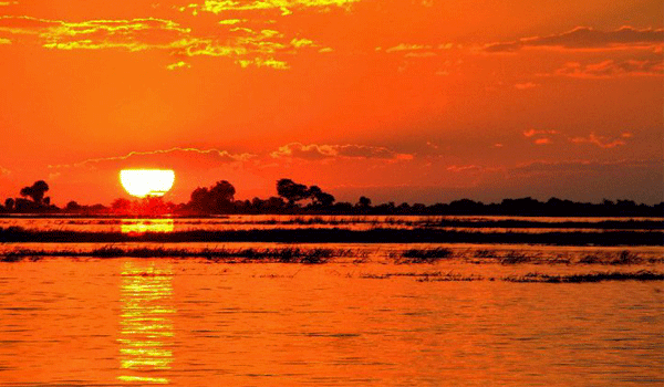 sunset at chobe game lodge